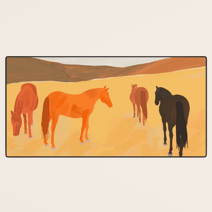 Horses in the Golden Field Desk Mat Gallery Image 3