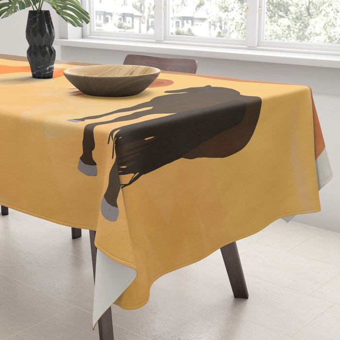 Horses in the Golden Field Tablecloth Gallery Image 3
