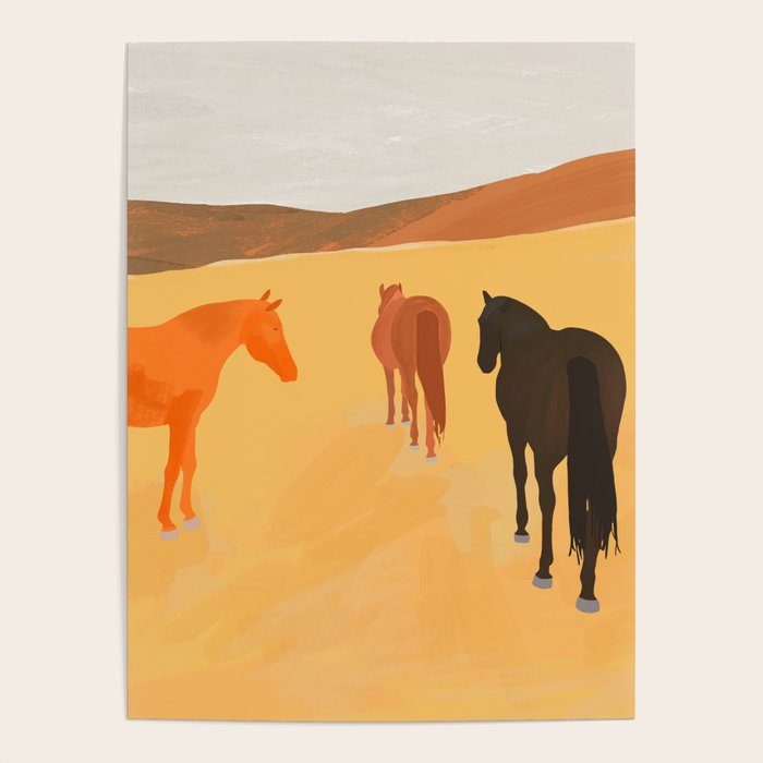 Horses in the Golden Field Poster Gallery Image 4