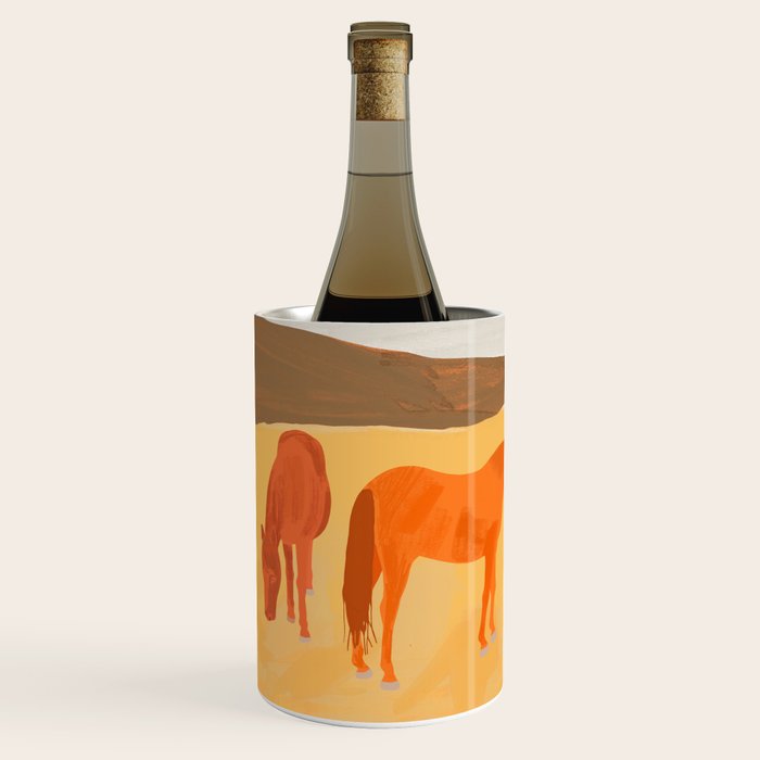 Horses in the Golden Field Wine Chiller Gallery Image 2