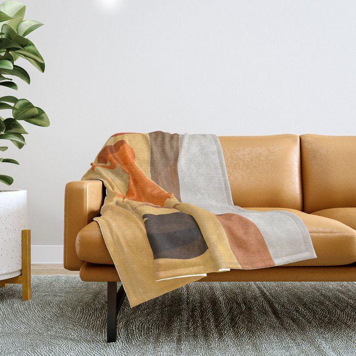 Horses in the Golden Field Throw Blanket Gallery Image 1