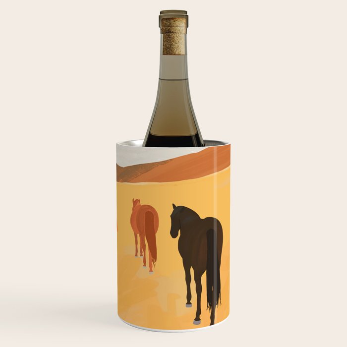 Horses in the Golden Field Wine Chiller Gallery Image 3