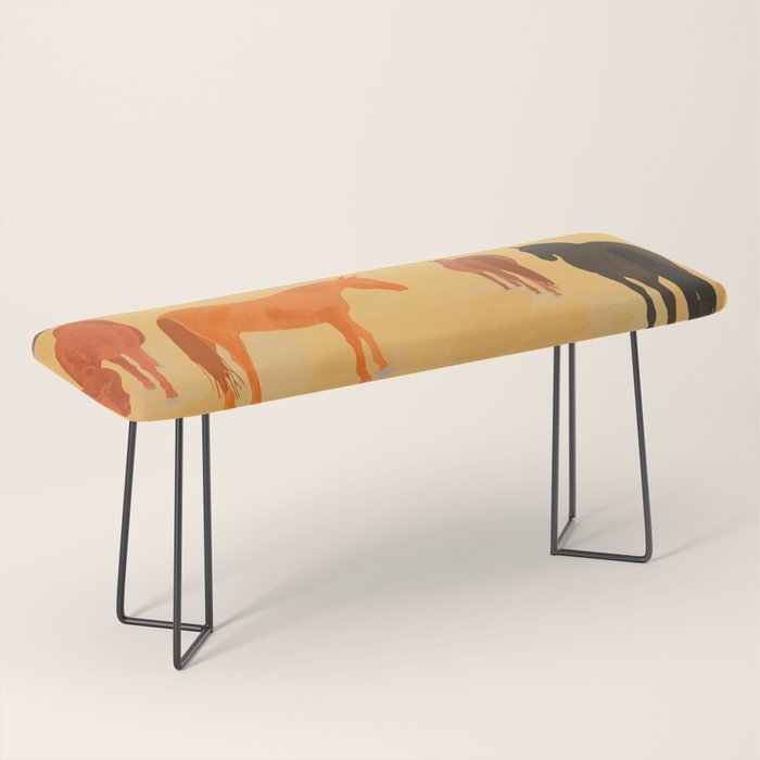 Horses in the Golden Field Bench Gallery Image 1