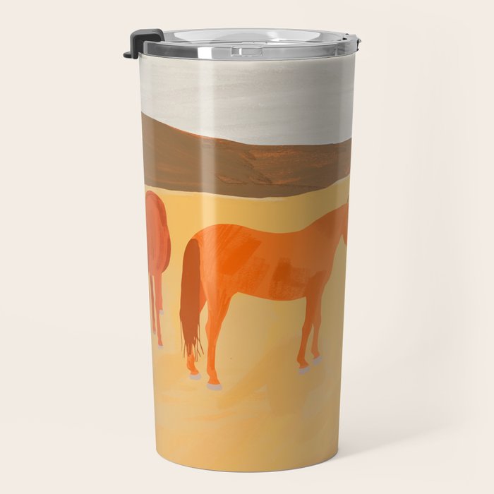 Horses in the Golden Field Travel Mug Gallery Image 3