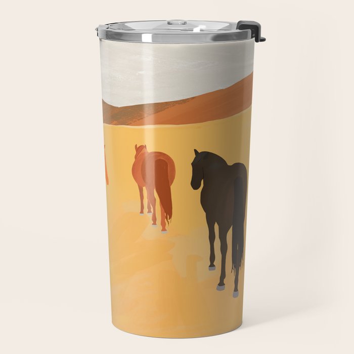 Horses in the Golden Field Travel Mug Gallery Image 2