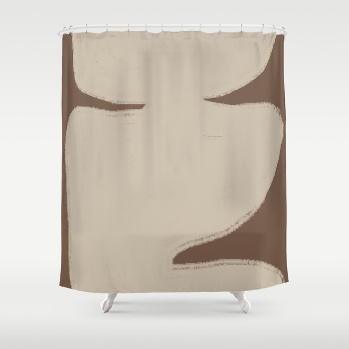 Modern Organic Neutral Shape  Shower Curtain Gallery Image 1