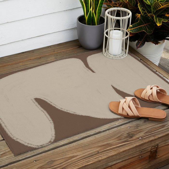 Modern Organic Neutral Shape  Outdoor Rug Gallery Image 2