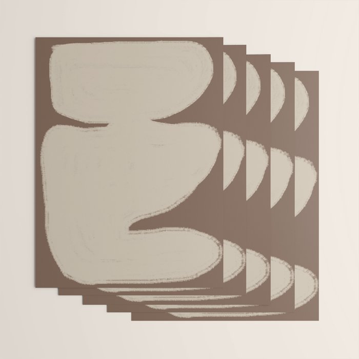 Modern Organic Neutral Shape  Wrapping Paper Gallery Image 3