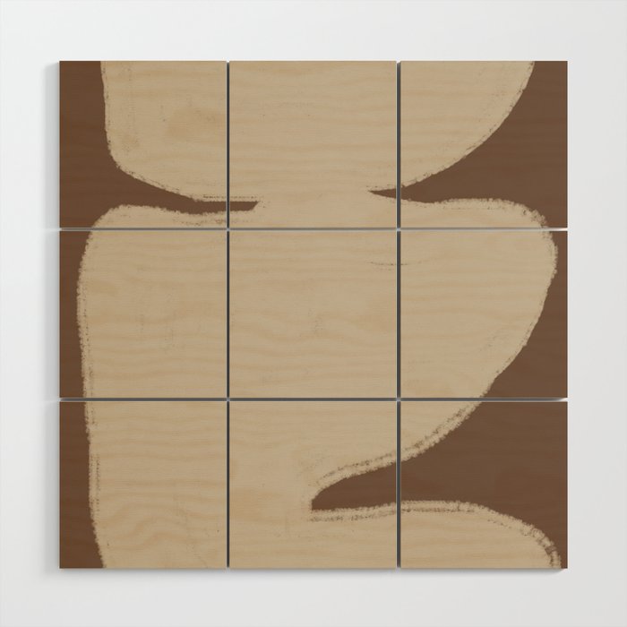 Modern Organic Neutral Shape  Wood Wall Art Gallery Image 1