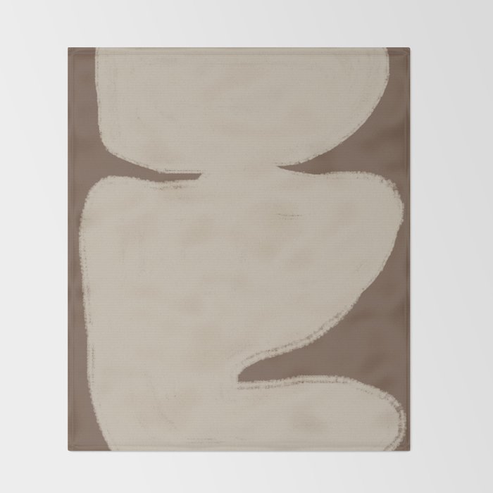 Modern Organic Neutral Shape  Throw Blanket Gallery Image 2
