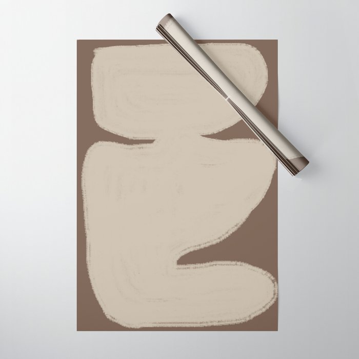 Modern Organic Neutral Shape  Wrapping Paper Gallery Image 1