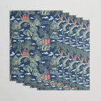 Vintage Chinoiserie Pagoda Bridge Garden Landscape Wrapping Paper Gallery Image 3