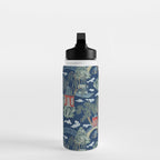 Vintage Chinoiserie Pagoda Bridge Garden Landscape Water Bottle Gallery Image 3