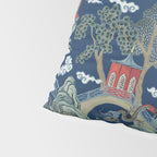 Vintage Chinoiserie Pagoda Bridge Garden Landscape Pillow Sham Gallery Image 4