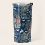 Vintage Chinoiserie Pagoda Bridge Garden Landscape Travel Mug Gallery Image 2