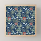 Vintage Chinoiserie Pagoda Bridge Garden Landscape Mini Art Print Gallery Image 1