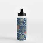 Vintage Chinoiserie Pagoda Bridge Garden Landscape Water Bottle Gallery Image 2