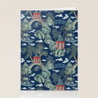 Vintage Chinoiserie Pagoda Bridge Garden Landscape Stationery Card Gallery Image 2