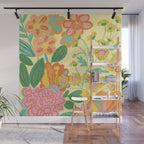 Yellow floral Wall Mural Gallery Image 1