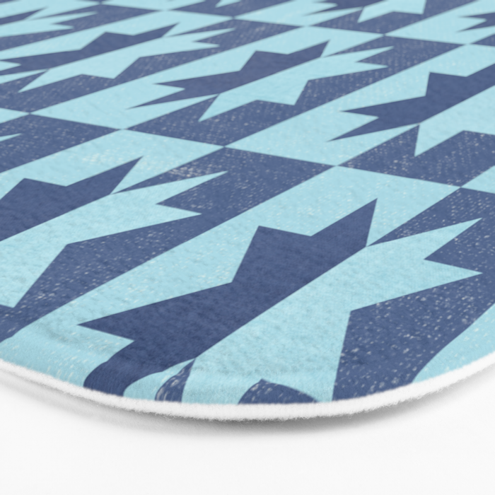 Holiday Contrast: Blue Bethlehem Star Delight Bath Mat Gallery Image 3