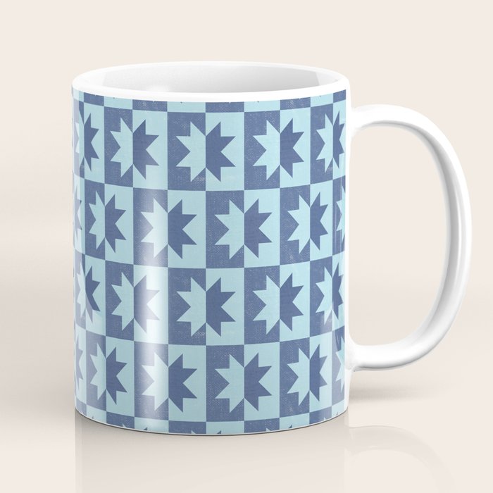 Holiday Contrast: Blue Bethlehem Star Delight Coffee Mug Gallery Image 1