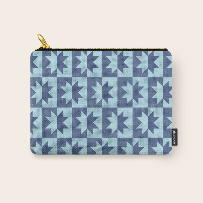 Holiday Contrast: Blue Bethlehem Star Delight Carry All Pouch Gallery Image 1