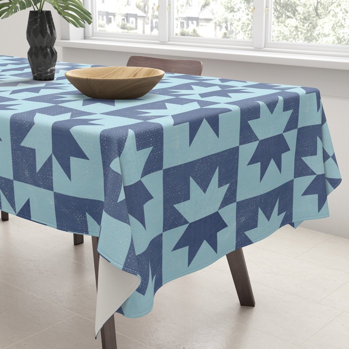 Holiday Contrast: Blue Bethlehem Star Delight Tablecloth Gallery Image 3