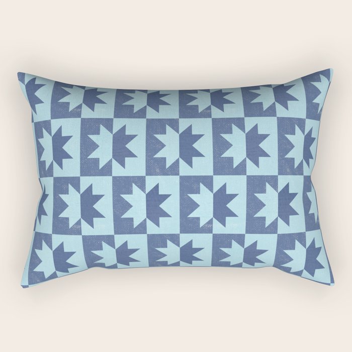 Holiday Contrast: Blue Bethlehem Star Delight Rectangular Pillow Gallery Image 2