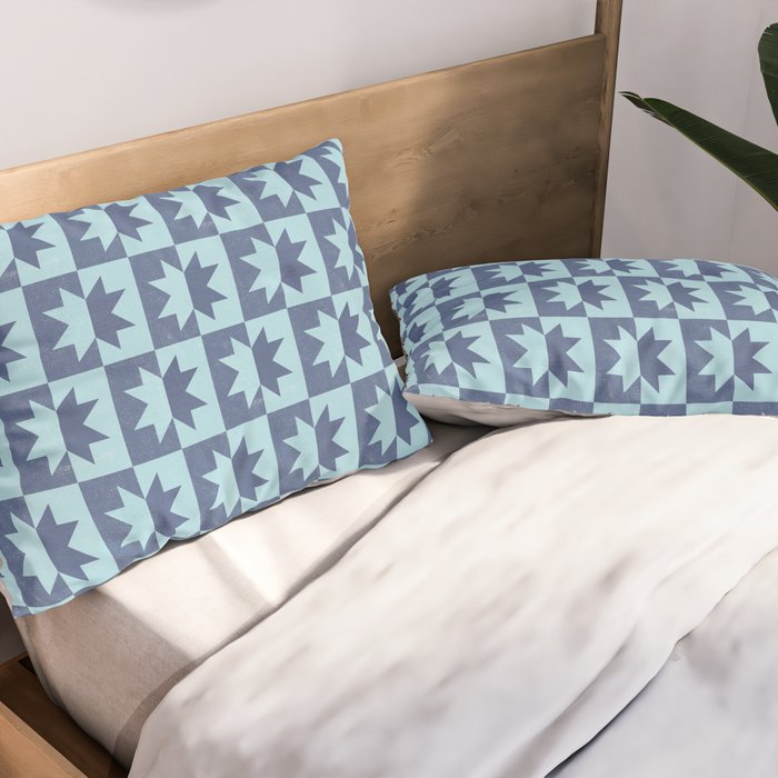 Holiday Contrast: Blue Bethlehem Star Delight Pillow Sham Gallery Image 2