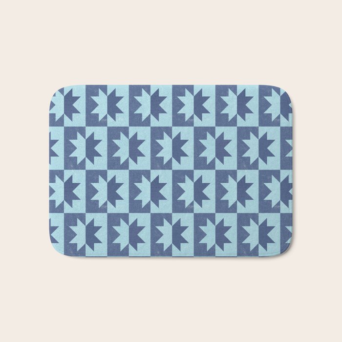 Holiday Contrast: Blue Bethlehem Star Delight Bath Mat Gallery Image 1