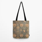 William Morris Vintage Honeysuckle & Tulip Gold and Blue Tote Bag Gallery Image 2
