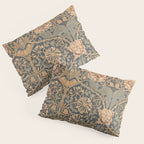 William Morris Vintage Honeysuckle & Tulip Gold and Blue Pillow Sham Gallery Image 3