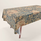 William Morris Vintage Honeysuckle & Tulip Gold and Blue Tablecloth Gallery Image 1