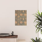 William Morris Vintage Honeysuckle & Tulip Gold and Blue Poster Gallery Image 2
