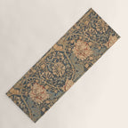 William Morris Vintage Honeysuckle & Tulip Gold and Blue Yoga Mat Gallery Image 1