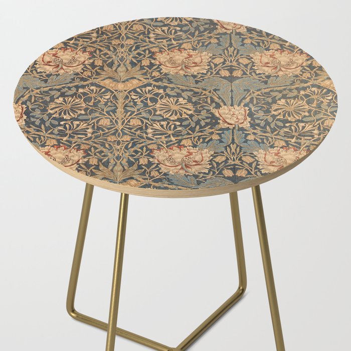 William Morris Vintage Honeysuckle & Tulip Gold and Blue Side Table Gallery Image 2