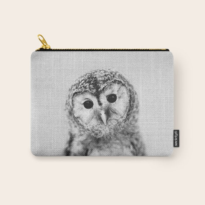 Baby Owl - Black & White Carry All Pouch Gallery Image 1