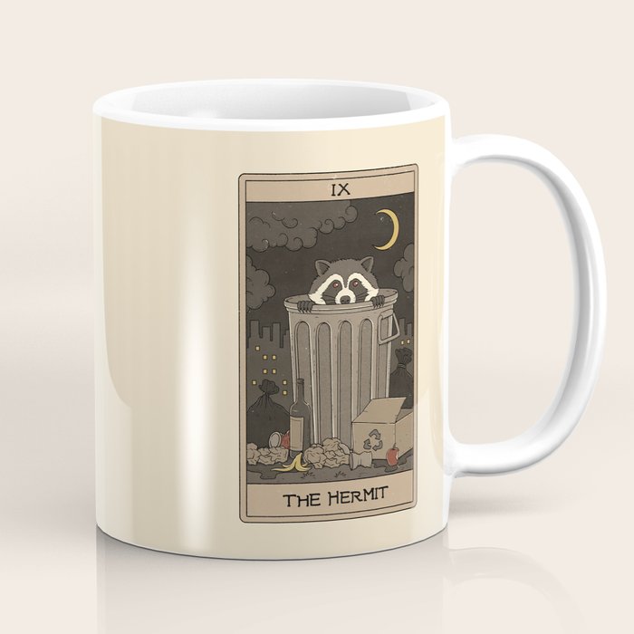 The Hermit - Raccoons Tarot Coffee Mug Gallery Image 1