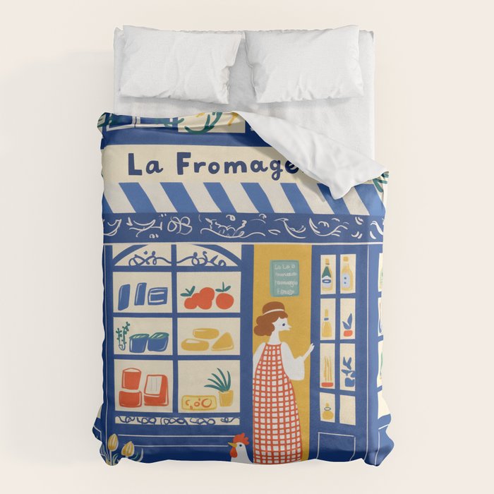 Charming French Cheese Shop Duvet Cover Gallery Image 6