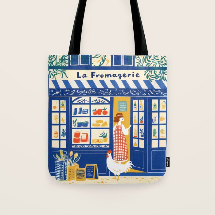 Charming French Cheese Shop Tote Bag Gallery Image 1