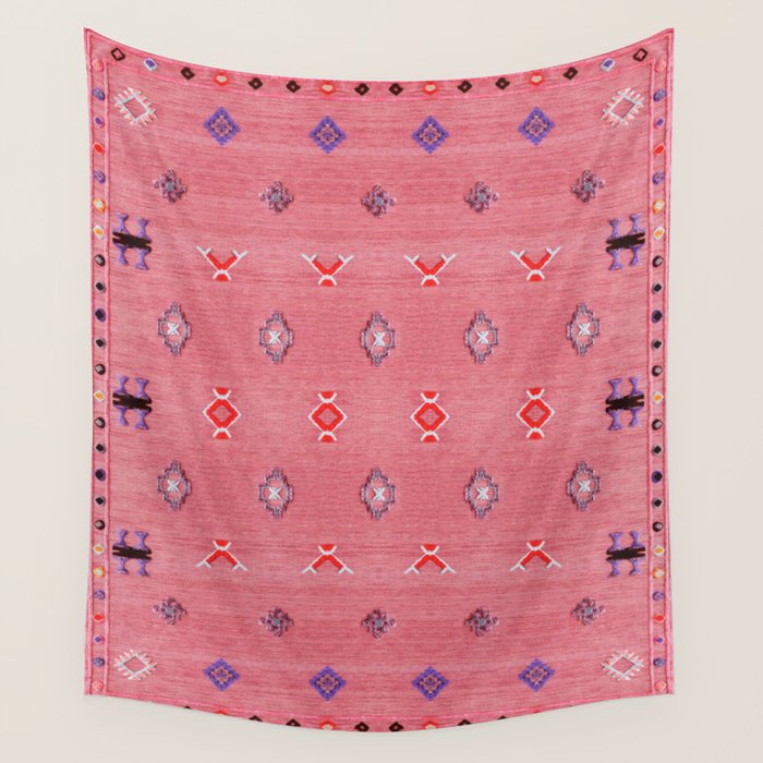Lovely Pink Oriental Traditional Moroccan Handmade Printable Style  Wall Tapestry Gallery Image 4