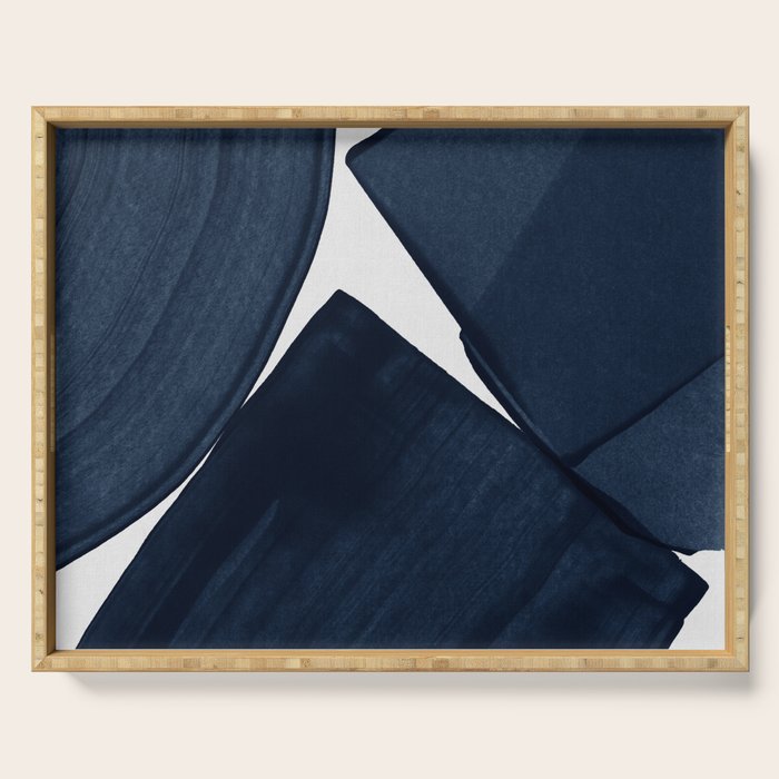 Minimalist Painting Blue II, Modern Abstract Serving Tray Gallery Image 1