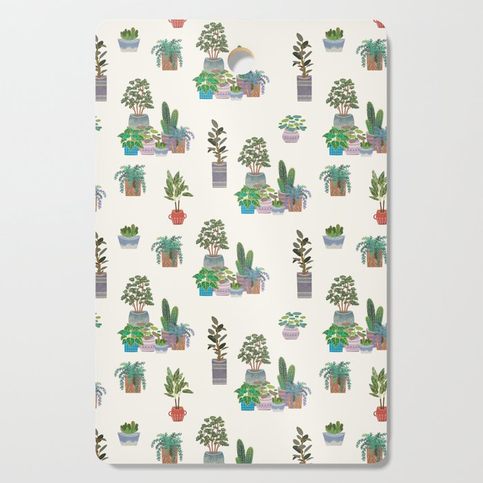 Ivory Background Plant Love Art Print Pattern Cutting Board Gallery Image 1