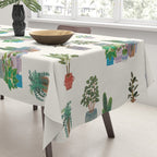 Ivory Background Plant Love Art Print Pattern Tablecloth Gallery Image 3