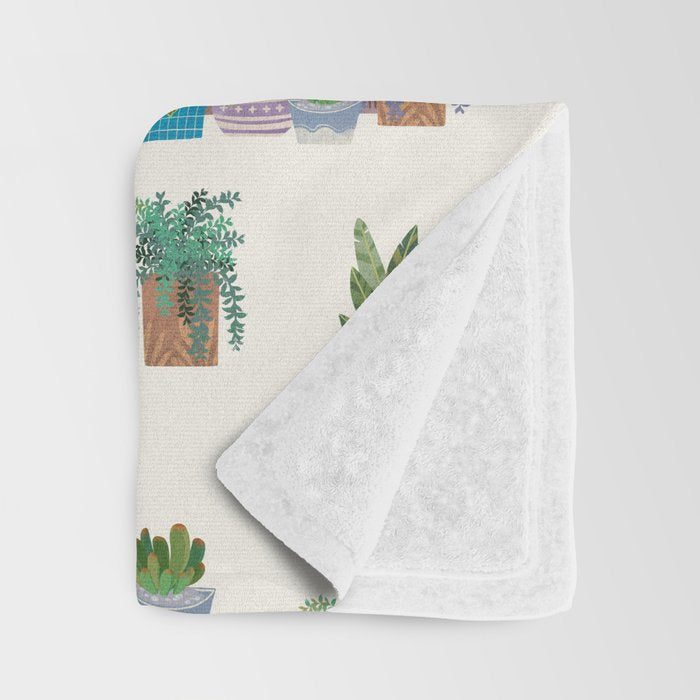 Ivory Background Plant Love Art Print Pattern Throw Blanket Gallery Image 3
