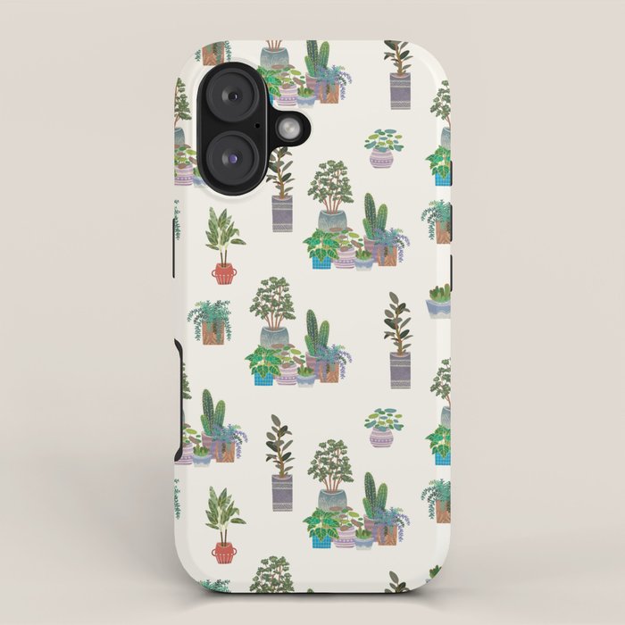 Ivory Background Plant Love Art Print Pattern iPhone Case Gallery Image 1