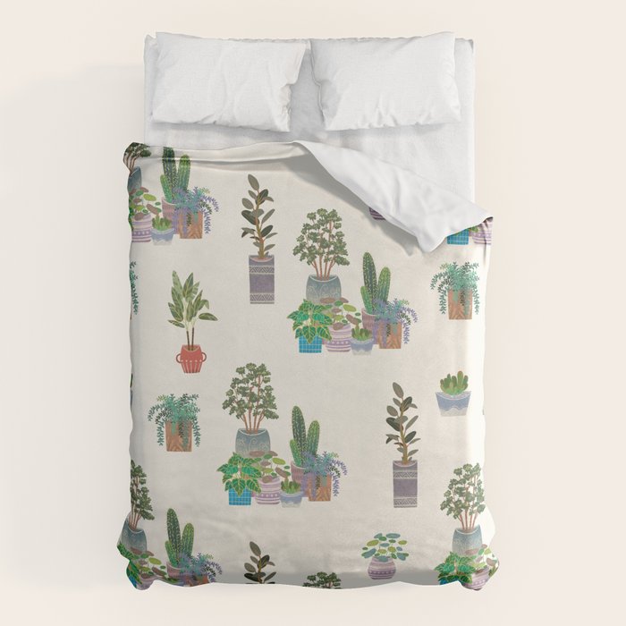 Ivory Background Plant Love Art Print Pattern Duvet Cover Gallery Image 6