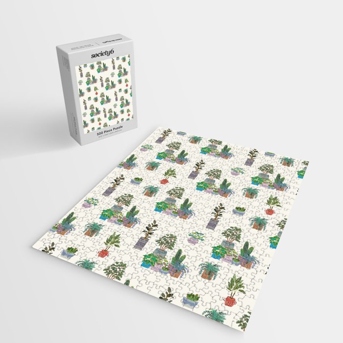 Ivory Background Plant Love Art Print Pattern Jigsaw Puzzle Gallery Image 2