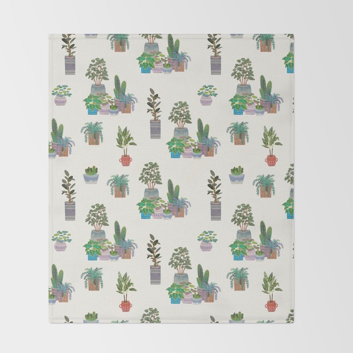 Ivory Background Plant Love Art Print Pattern Throw Blanket Gallery Image 2