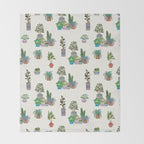 Ivory Background Plant Love Art Print Pattern Throw Blanket Gallery Image 2
